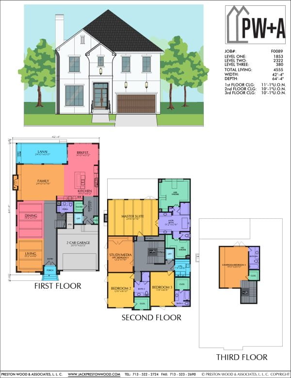 2 1/2 Story Urban Home Plan F0089