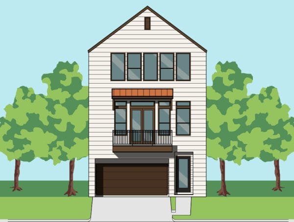 Three Story Townhome Plan F0095 A1