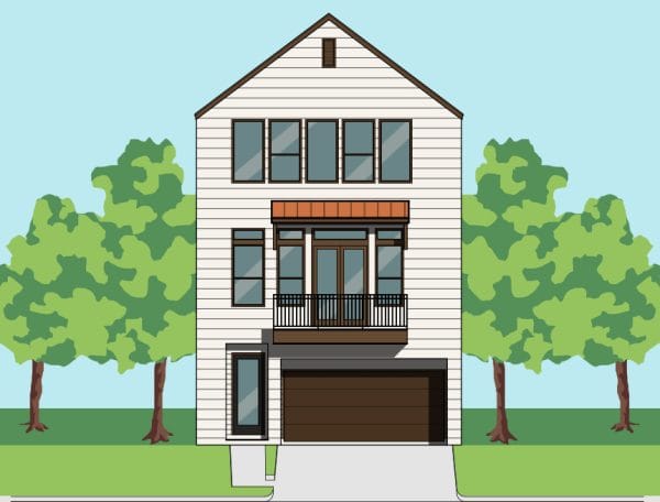 Three Story Townhome Plan F0095 A1
