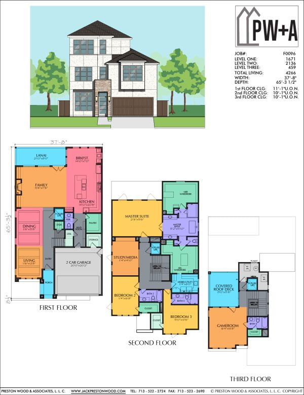 2 1/2 Story Urban Home Plan F0096
