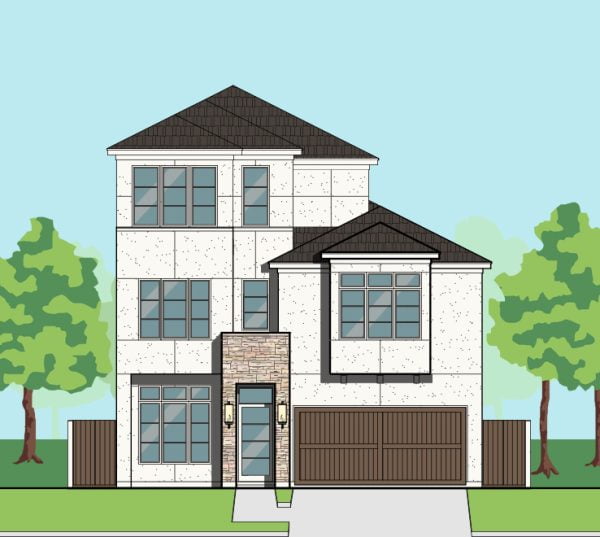 2 1/2 Story Urban Home Plan F0096