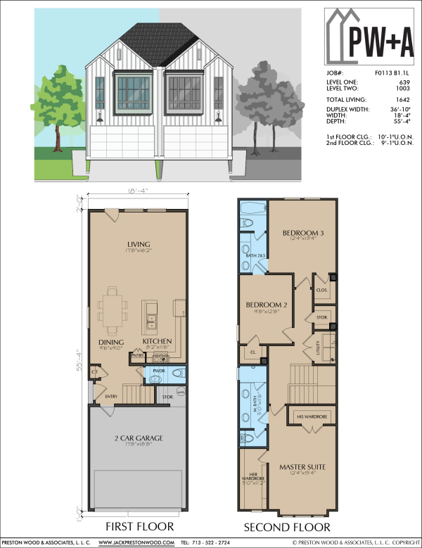 Two Story Townhome Plan F0113 B1.1