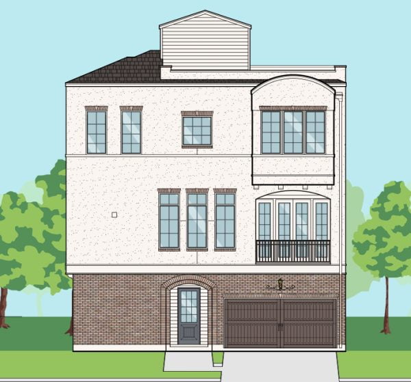 3 1/2 Story Townhome Plan F0116 A1.1