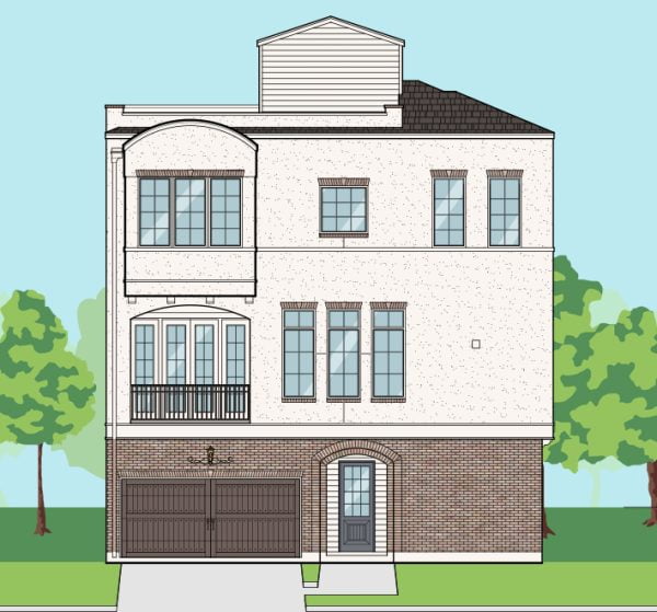 3 1/2 Story Townhome Plan F0116 A1.1