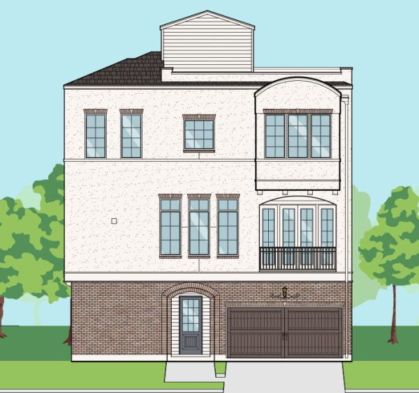 3 1/2 Story Townhome Plan F0116 A1.2L