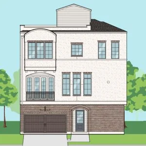 3 1/2 Story Townhome Plan F0116 A1.3R