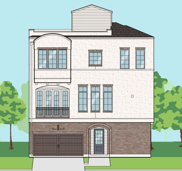 3 1/2 Story Townhome Plan F0116 A1.3R