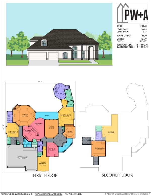 1 1/2 Story Home Plan F0140