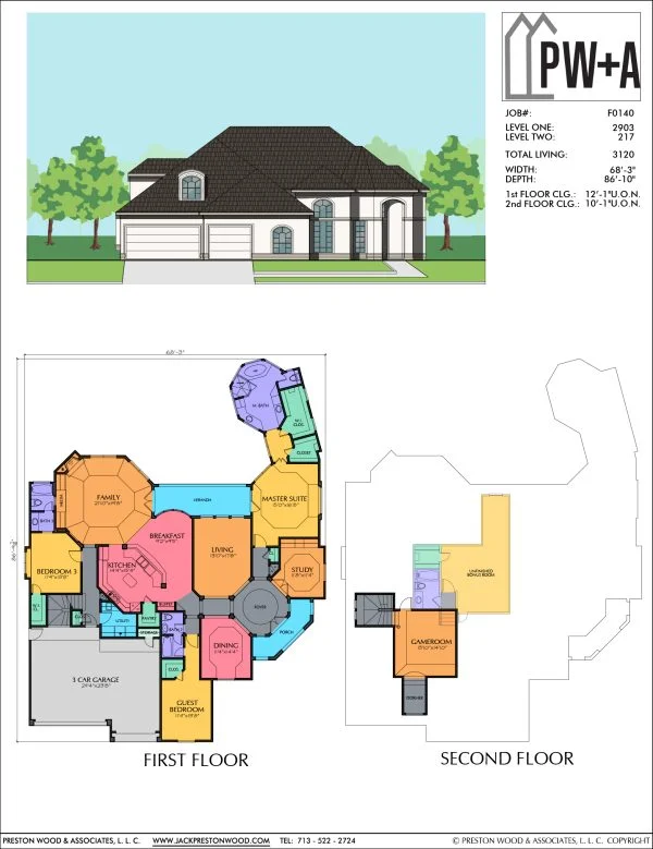 1 1/2 Story Home Plan F0140