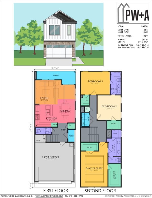 Two Story Townhome Plan F0158