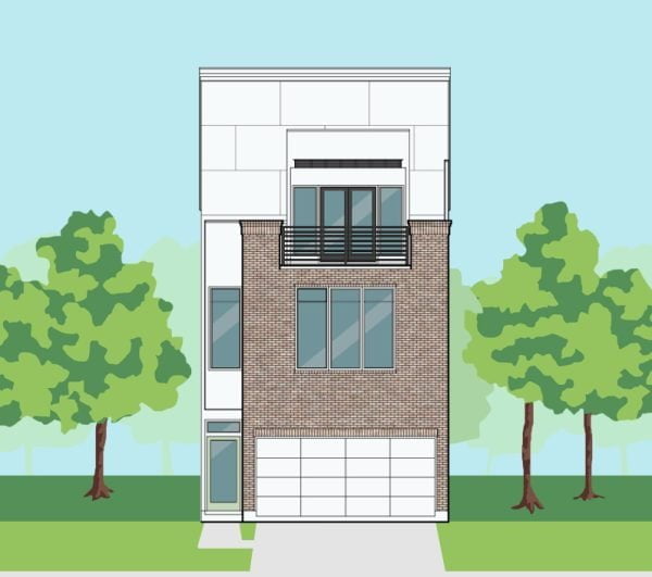2 1/2 Story Townhome Plan F0165 B1.1