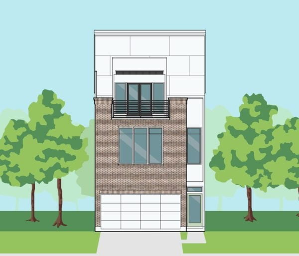 2 1/2 Story Townhome Plan F0165 B1.1