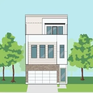 2 1/2 Story Townhome Plan F0165 B2.2R