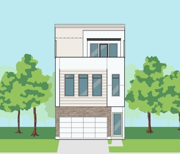 2 1/2 Story Townhome Plan F0165 B2.2R