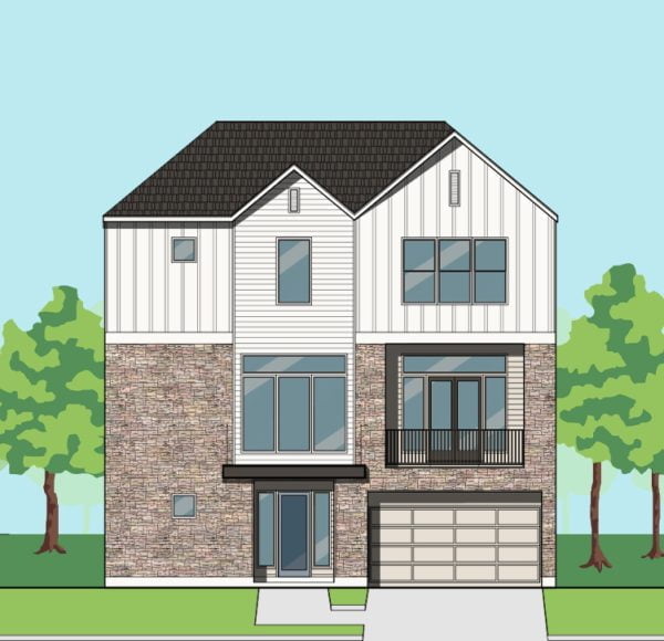 Three Story Townhome Plan F0166 A1.1