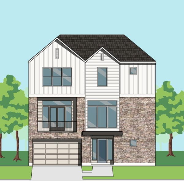 Three Story Townhome Plan F0166 A1.1