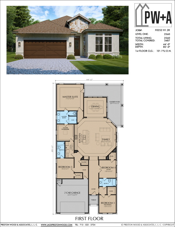 One Story Home Plan F0252 H1.2