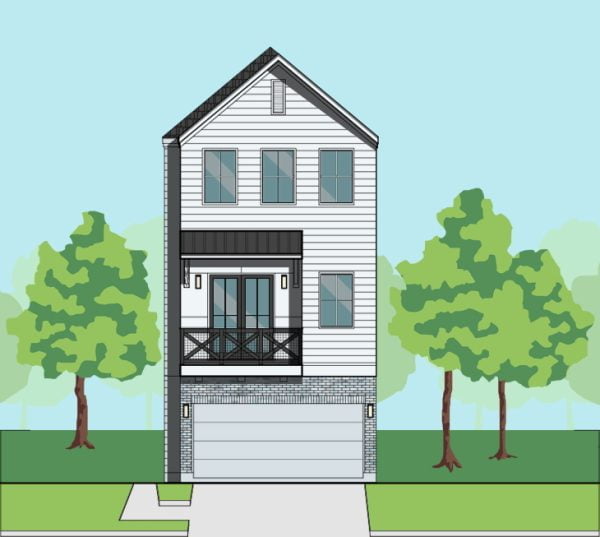 Three Story Townhome Plan F0172 A1.1L