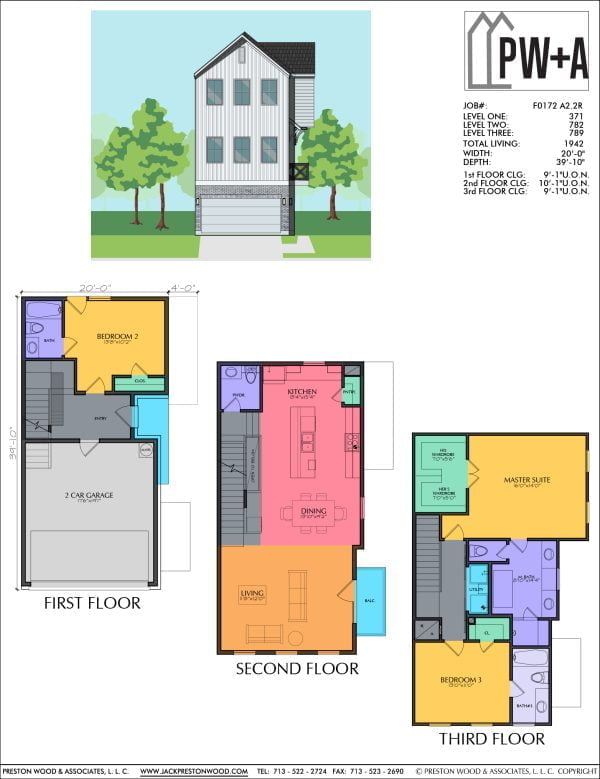 Three Story Townhome Plan F0172 A2.2R