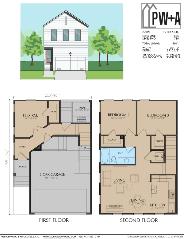 Two Story Small Home Plan F0182 A1.1