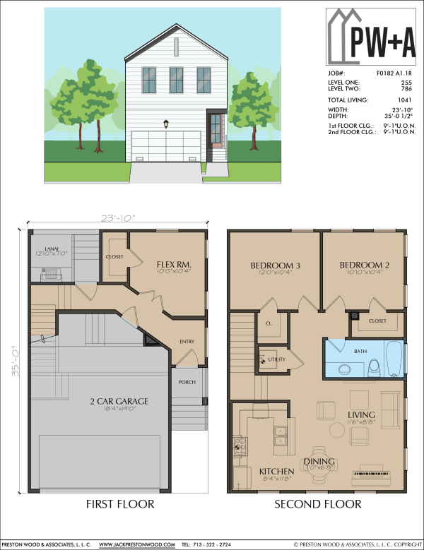 Two Story Small Home Plan F0182 A1.1