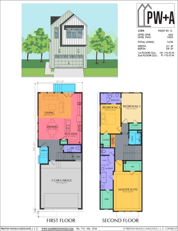 Two Story Townhome Plan F0207 B1.1