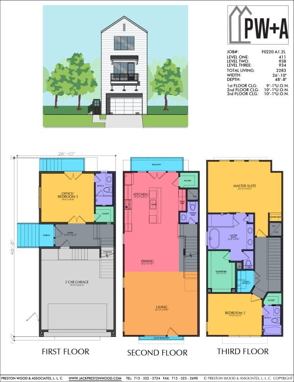 Three Story Townhome Plan F0220 A1.2
