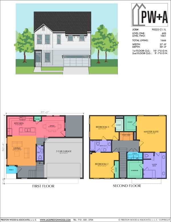 Two Story Townhome Plan F0222 C1.1L