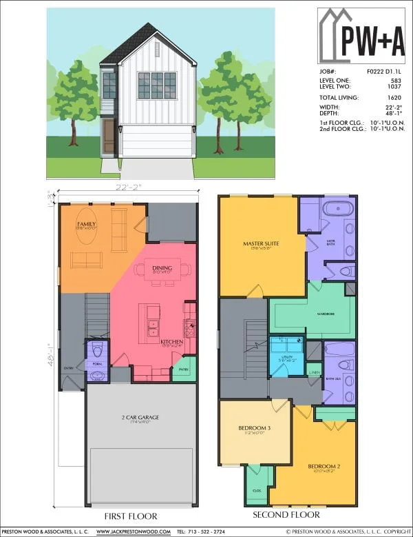 Two Story Townhome Plan F0222 D1.1L