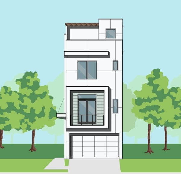3 1/2 Story Townhome Plan F0249 B1.1L