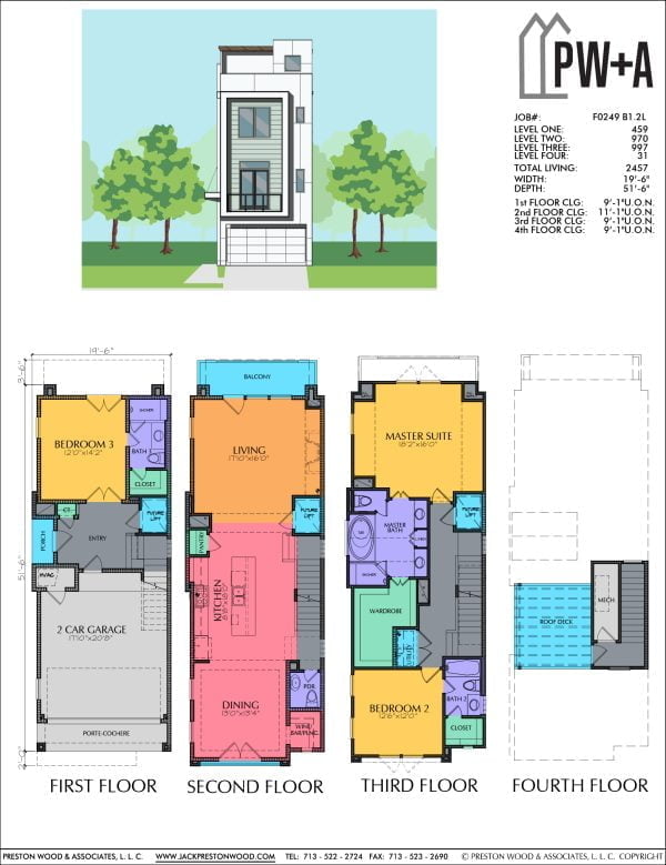 3 1/2 Story Townhome Plan F0249 B1.2L