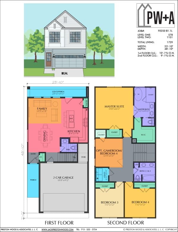 Two Story Townhome Plan F0250 B1.1