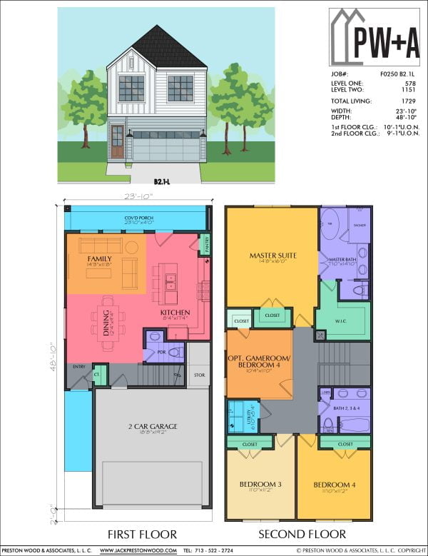 Two Story Townhome Plan F0250 B2.1L