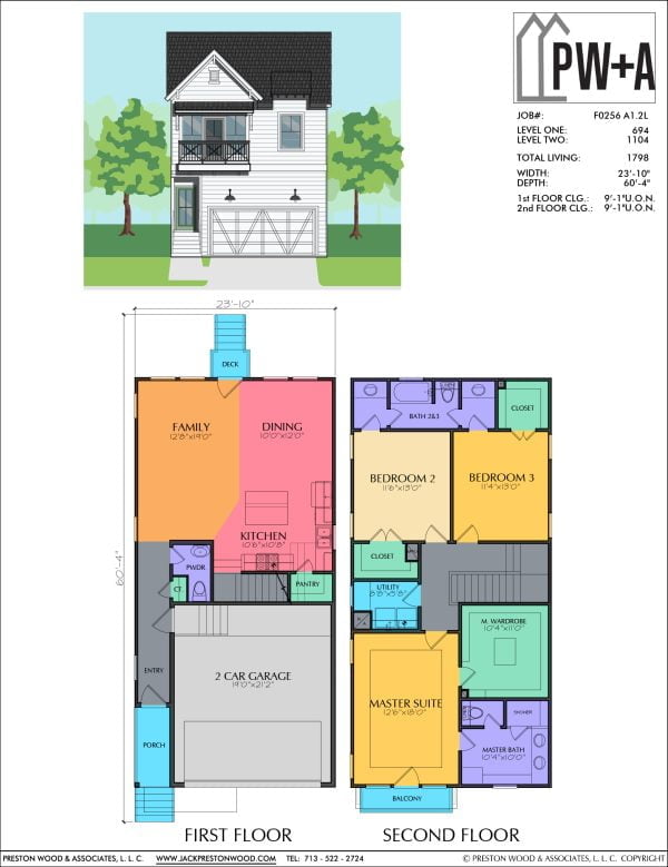 Two Story Townhome Plan F0256 A1.2