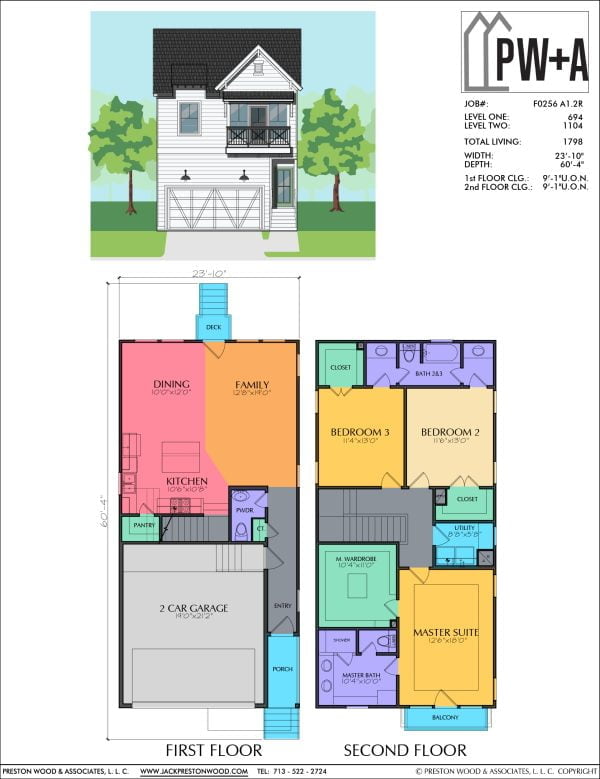 Two Story Townhome Plan F0256 A1.2