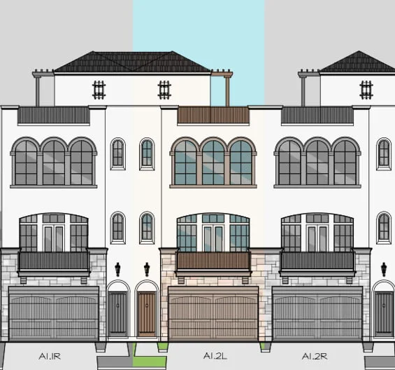 3 1/2 Story Townhome Plan F0257 A1.2