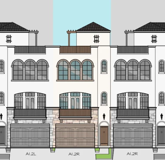 3 1/2 Story Townhome Plan F0257 A1.2