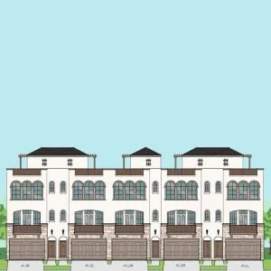3 1/2 Story Townhome Plan F0257 A Building