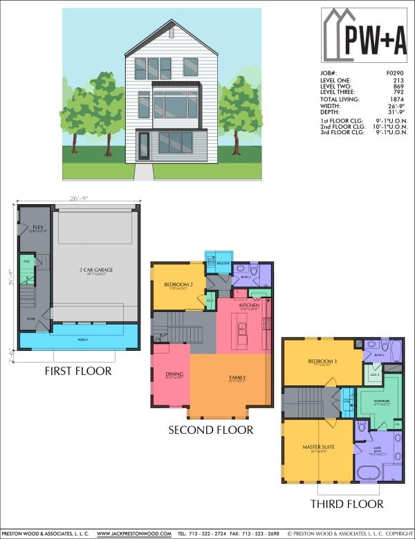 Three Story Townhome Plan F0290