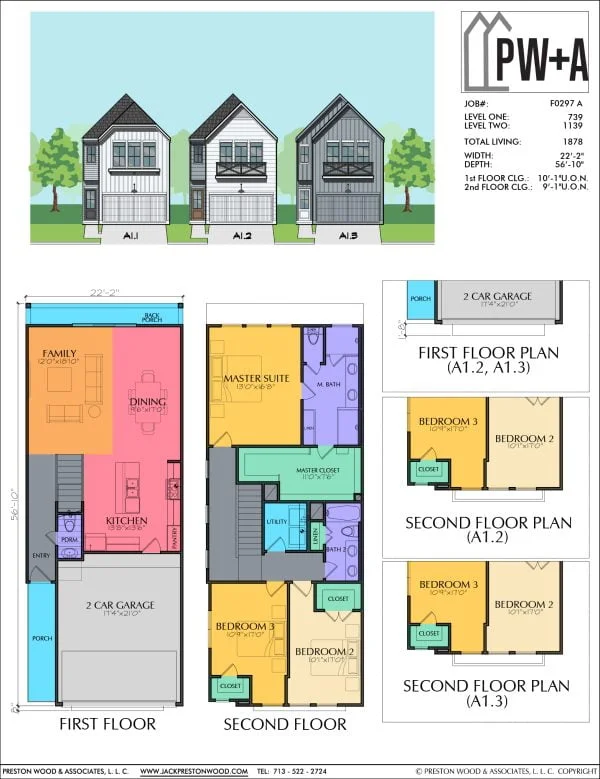 Two Story Townhome Plan F0297 A1.2