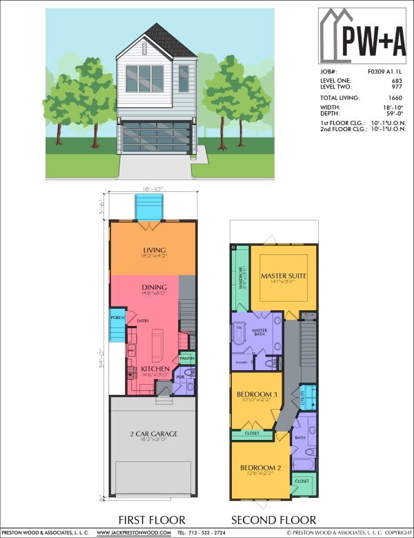 Two Story Townhome Plan F0309 A1.1L