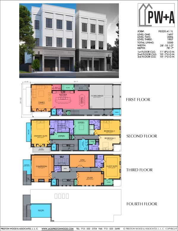 3 1/2 Story Townhome Plan F0320 A1.1