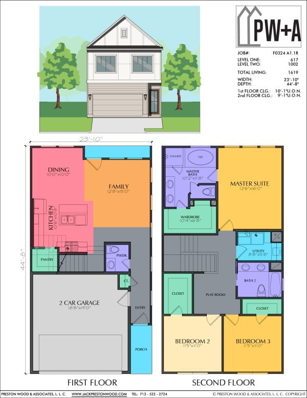 Two Story Townhome Plan F0324 A1.1R