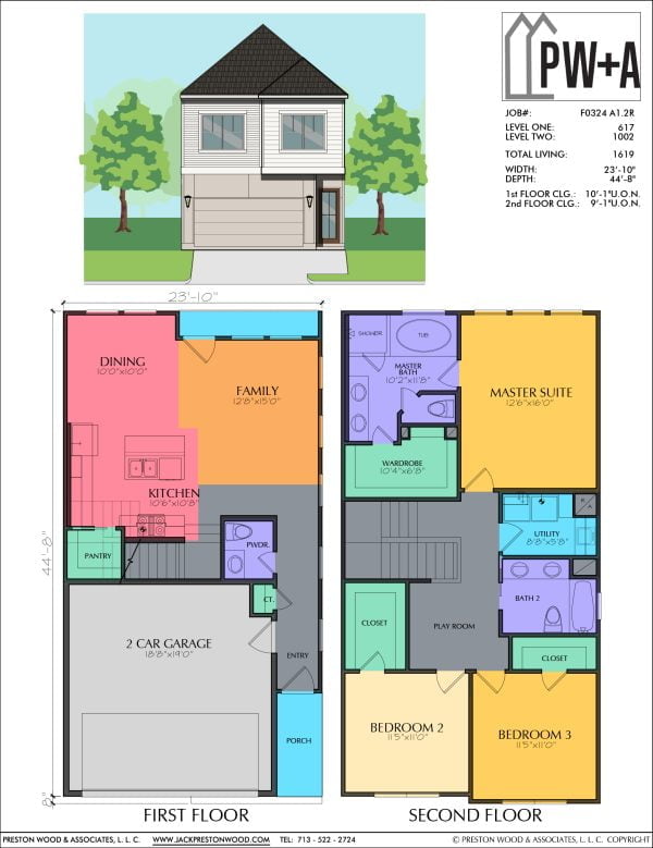 Two Story Townhome Plan F0324 A1.2R