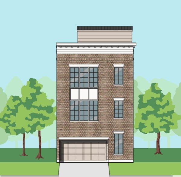 3 1/2 Story Townhome Plan F0327 A1.2