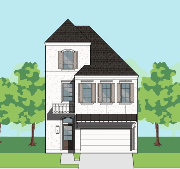 2 1/2 Story Urban Home Plan F0340 A2.1L