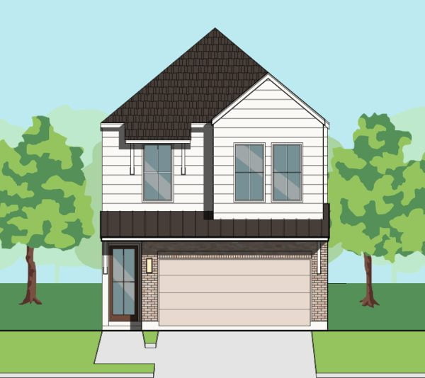 Two Story Townhome Plan F1032 A1