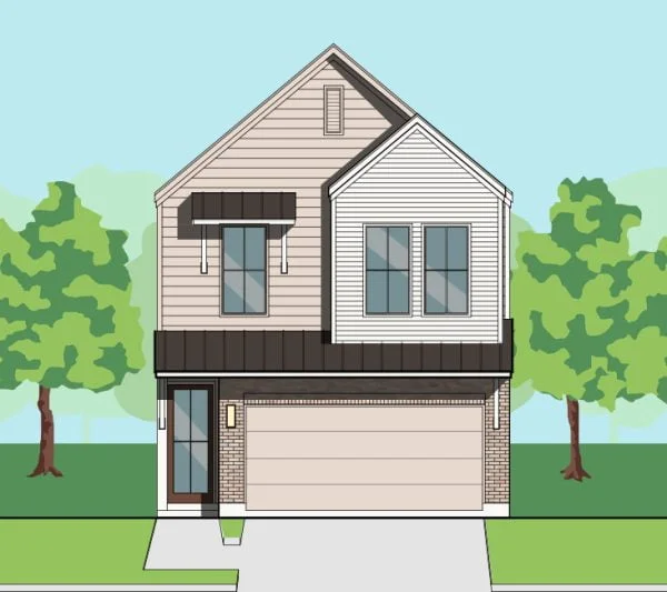 Two Story Townhome Plan F1032 A1