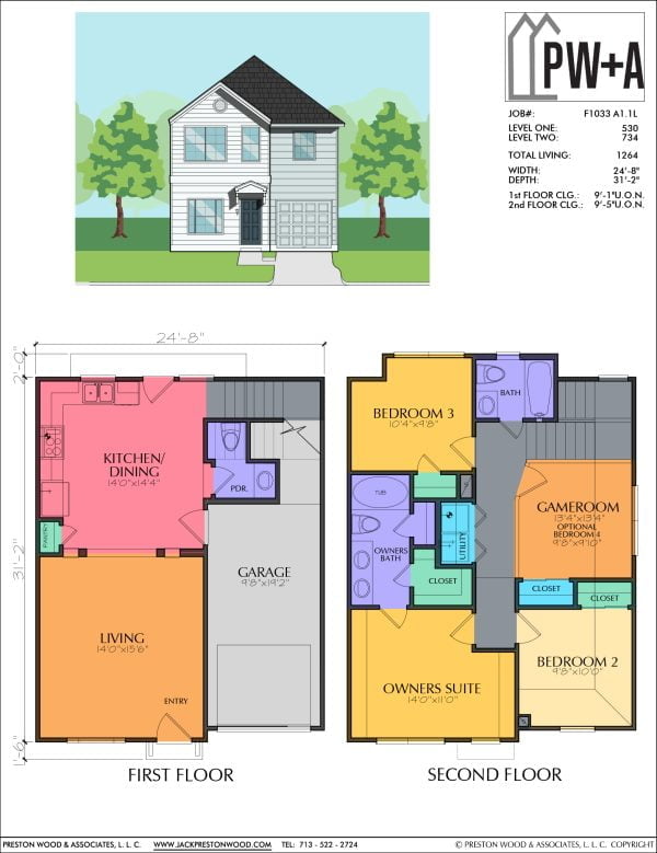 Two Story Small Home Plan F1033 A1.1L