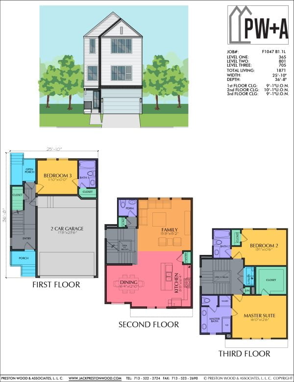 Three Story Townhome Plan F1047 B1.1